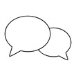 © Helena - Hand-drawn speech bubble vector icon featuring two overlapping chat dialogue bubbles in minimalist black line art, perfect for messaging apps, communication concepts, conversation design elements.