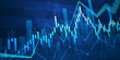 © iamchamp - uptrend line financial graph with world map and bar chart of stock market on blue color background