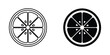 © Freelancer Orchi - Set of citrus fruit slice icons in outline and solid black style for healthy food design