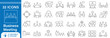 © Chinmoy - 32 Business Meeting Vector Outline Icons Set – Conference, Teamwork, Discussion, Presentation, Video Conference and Corporate Communication Line Symbols Collection