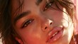© Plaifah - Close-Up Portrait of Female Model with Glowing Skin and Natural Makeup in Soft Lighting Emphasizing Eye Expression and Gentle Features