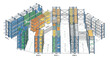 © Budi - Isometric warehouse storage system with organized shelving units