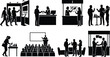 © Wajid - Business Conference and Trade Show Silhouette Vector Bundle with Corporate Networking and Exhibition Scenes