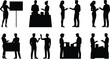 © MstSaleha - Vector Silhouette Bundle of Business People Networking and Trade Show Booth Presentations