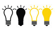 © Kaneezan - Light bulb icons in different styles and colors for creative concepts