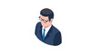 © morr - Isometric businessman avatar wearing suit and glasses