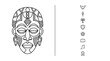 © Adam Azriel  - Tribal African Mask Line Art Illustration with Cultural Symbols
