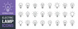 © vision Alamin vai A - Light bulb icon set, electric lamp symbols with innovation idea solution and creative thinking editable stroke vector illustration