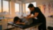 © Surface Macro - Blurred defocused medical healthcare clinic background with soft bokeh and copy space for text