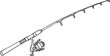 © MD JAHID - Classic spinning fishing rod and reel line art with sport fishing equipment outdoors recreation