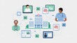 © Hammada - Team of diverse professionals collaborating on digital transformation. IT experts integrating AI, cloud computing, and automation in modern office.