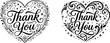 © mamun - Thank you heart with decorative swirls Vector