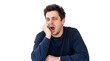 © amusto - Exhausted Young Man Yawning and Feeling Tired Isolated on Transparent Background