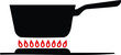 © Heramone - Black cooking pot with flames from a gas stove burner isolated on transparent background graphic illustration