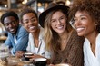 © YouraPechkin - Friends enjoying coffee together in a cozy cafe during a lively afternoon gathering