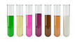 © Prity - Seven test tubes with various colored liquids isolated on transparent background
