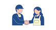 © Jersey - Man and woman shaking hands.