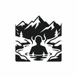 © Alie Design - Man in hot spring water.