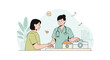 © damanik - Healthcare professional consulting patient, medical professionals helping, health care concept