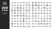 © stock icons - Large collection of minimal thin line transport and automotive vector icons featuring cars parts traffic and road navigation symbols