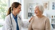 © Sukon - A professional physician shares a positive interaction and comfort with a senior patient.