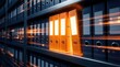 © Pinit - Enterprise content management and e-discovery concept featuring a row of glowing binders.