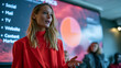 © BlackBridge Media - Woman Presenting Digital Marketing Strategy at Conference