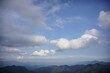 © Andipapatonk - Beautiful scenic view of a bright blue sky filled with fluffy white cumulus clouds on a peaceful day.