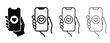 © Creative SA - Set of hand holding smartphone with heart icon, mobile love concept