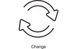 © Mehnaz - Minimalist change icon with circular arrows, black line art refresh symbol, modern cycle and rotation vector graphic for business interface