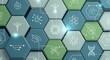 © dede - Seamless pattern of science and technology hexagonal icons