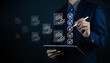 © WICHAI - Business professional reviewing digital documents with checklist on tablet, illustrating document verification, compliance audit, quality assurance, workflow management, paperless approval.