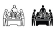 © Tanvir - Team working together on project planning icons with planning, collaboration