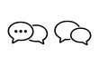 © VectorStockStuff - Speech bubble chat line icons set, outline thin communication