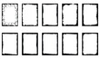 © Graphic Seller - Collection of ten distressed rectangular borders and frames with textured edges and cracked effects in a vector illustration style for design