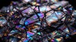 © Gophotograph - Cracked iridescent and opalescent surface texture background.