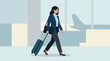© Orhan - Businesswoman Walking with Luggage in Modern Airport Terminal, Travel Concept