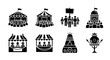 © @_ greta - Public venue and social gathering icon set.