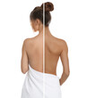 © New Africa - Before and after tanning. Collage showing woman with various skin tones on white background, back view