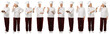 © New Africa - Head chef. Woman in uniform on white background, set of portraits
