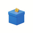 © Marfanita - Blue ballot box icon with gold voting card for election concept