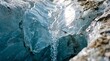 © Shamia - Close-Up of Rapidly Melting Alpine Glacier Ice During European Heatwave
