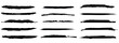 © Articurve - Black grunge brush stroke set featuring hand drawn ink lines paint stroke underlines and textured dividers vector illustration