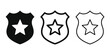 © MYF - Police badge icon silhouette vector, bold outline and line art isolated illustration