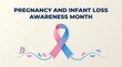© AliHasan - Pregnancy and infant loss awareness month pink and blue ribbon with pregnancy