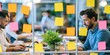 © Kaisar - Diverse team collaborating and planning on sticky notes in an office