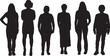 © Curto - vector, silhouette of a  group of women standing