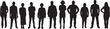 © Curto - vector, silhouette of a  group of women and men standing