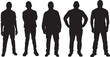 © Curto - vector, silhouette of a  group of men standing