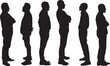© Curto - vector, silhouette of a side view of a group of men standing